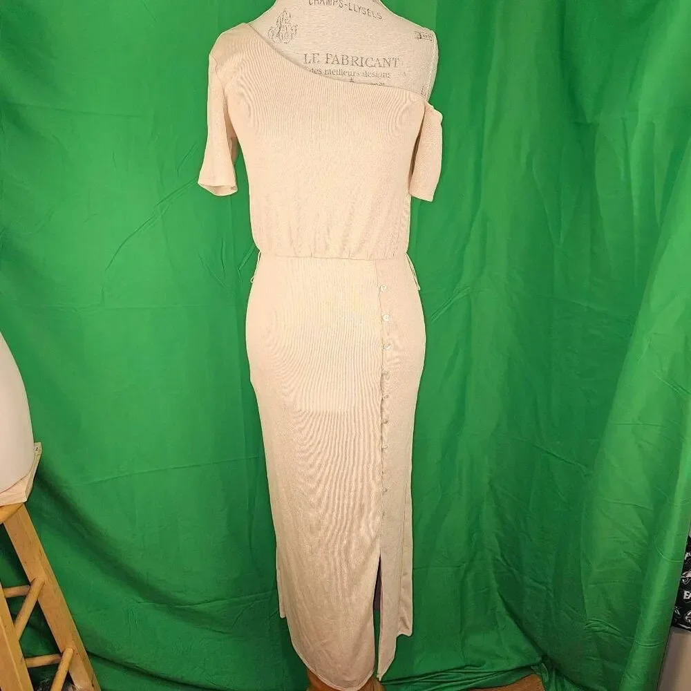 NWT Lovers + Friends Womens Tan Eden‎ Midi Dress Small  NO BELT